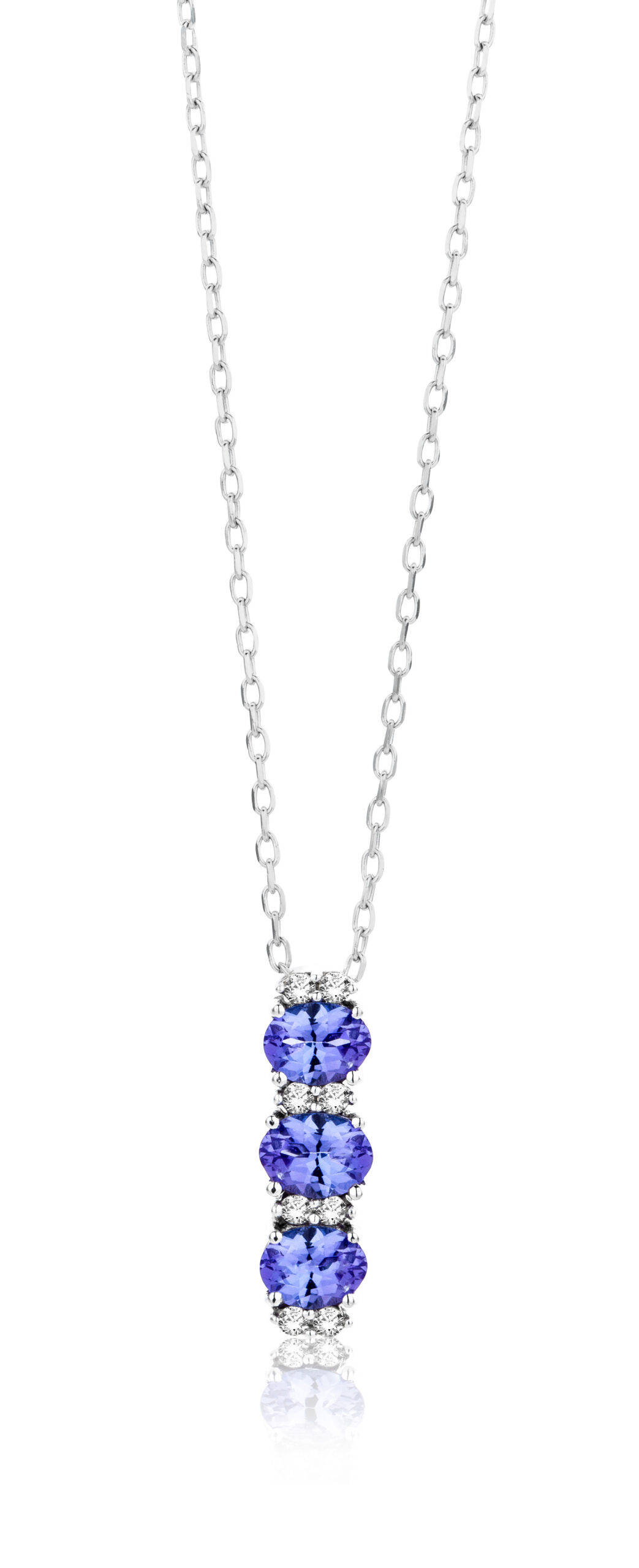 Miore Necklace Collana Oro Bianco 9 Kt Tanzanite