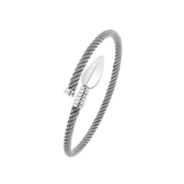 Korloff Lance LBLG01 bracciale oro bianco acciaio 19 cm