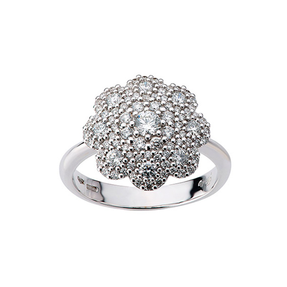 Polello Ada Anello Fiore Oro 18 Kt Diamanti
