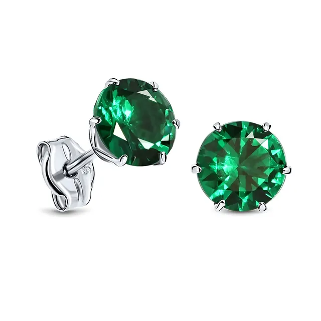 Miore Earrings orecchini oro bianco 9kt smeraldo creato