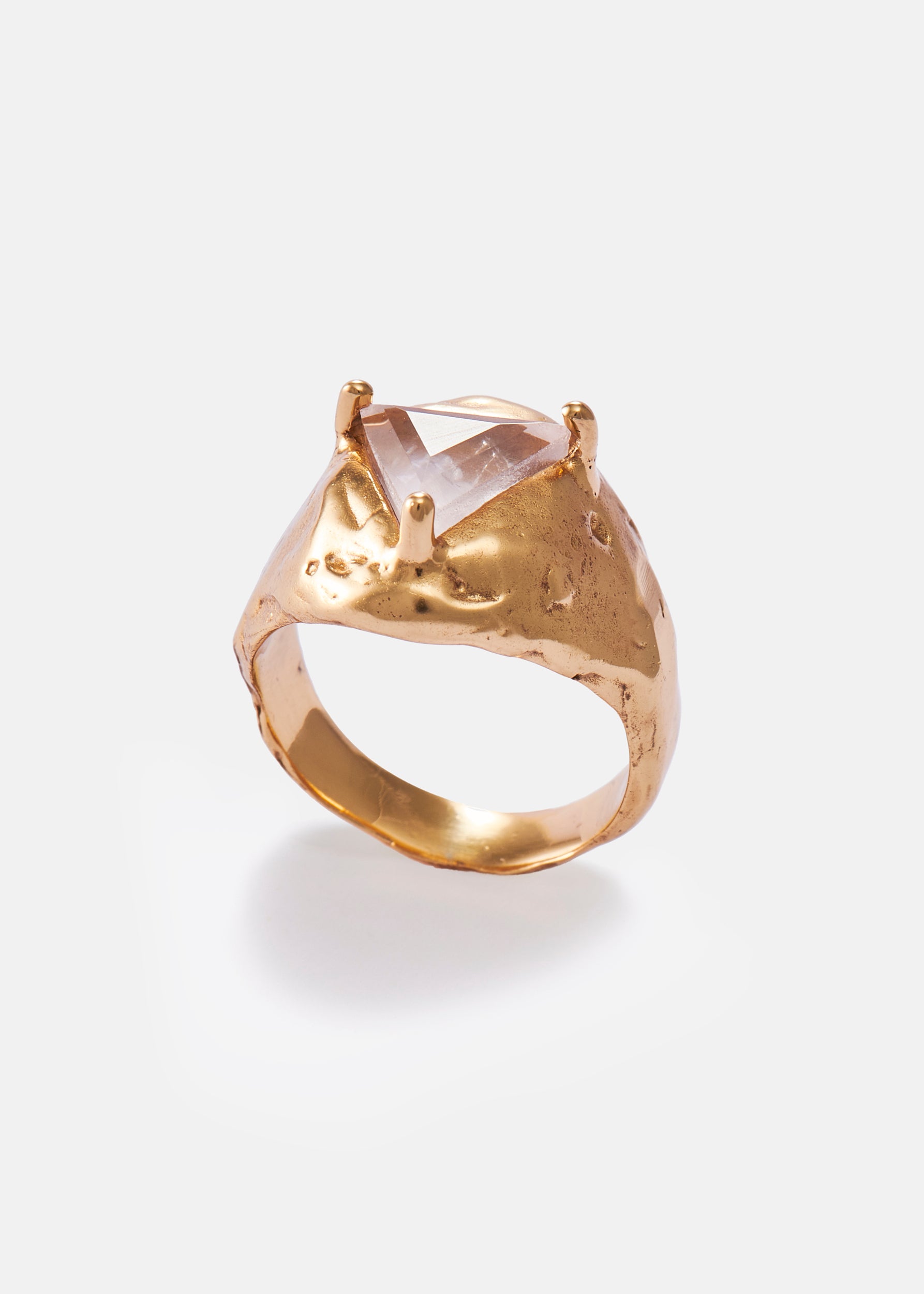 Voodoo Jewels Bold Shapes Iguala anello quarzo rosa triangolo