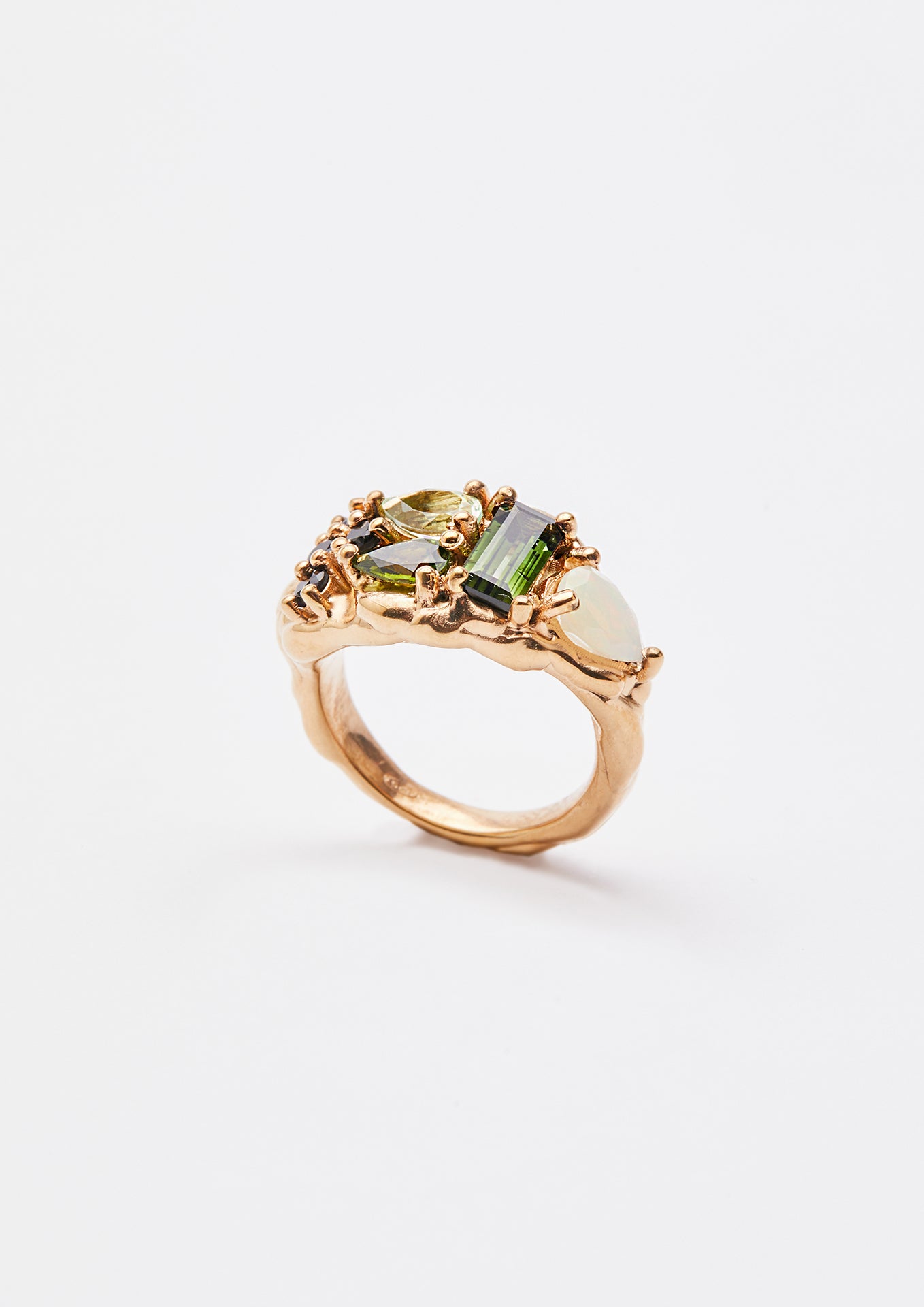 Voodoo Jewels Bold Shapes Ghede anello oro tormaline opale M