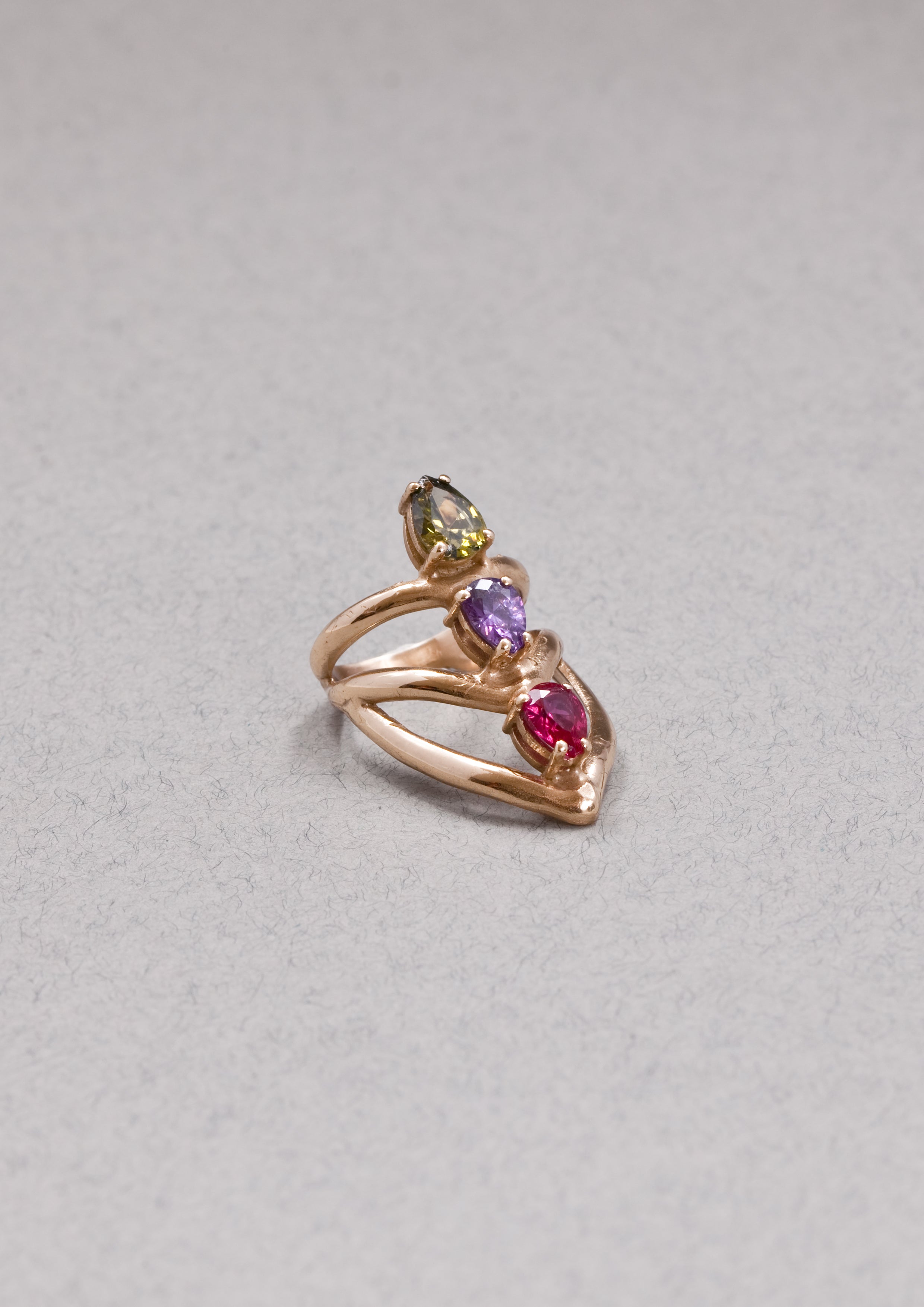 Voodoo Jewels Bold Shapes Pistil Anello Bronzo Pietre Goccia