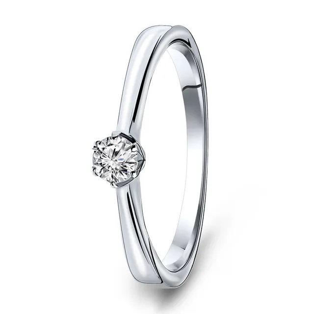Miore Anello Oro Bianco 14KT Liscio