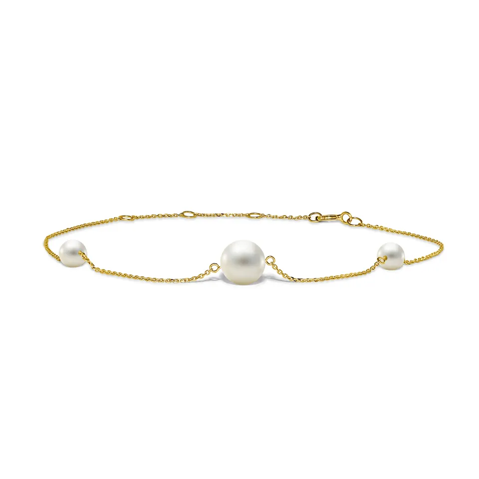 Miore Bracelet Bracciale Oro Giallo 14 Kt Perle