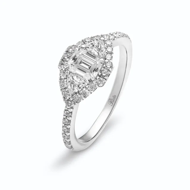 Polello Sì Lo Voglio anello platino diamante radiant