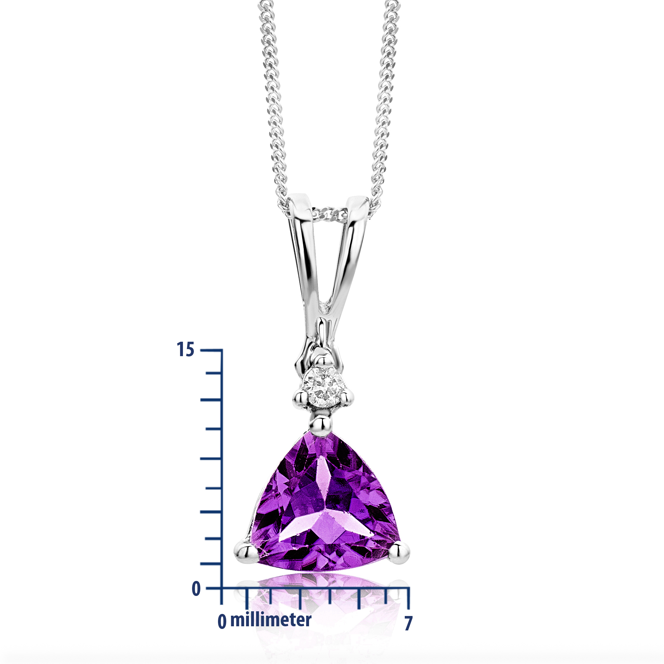 MIORE collana oro bianco 9kt ametista viola
