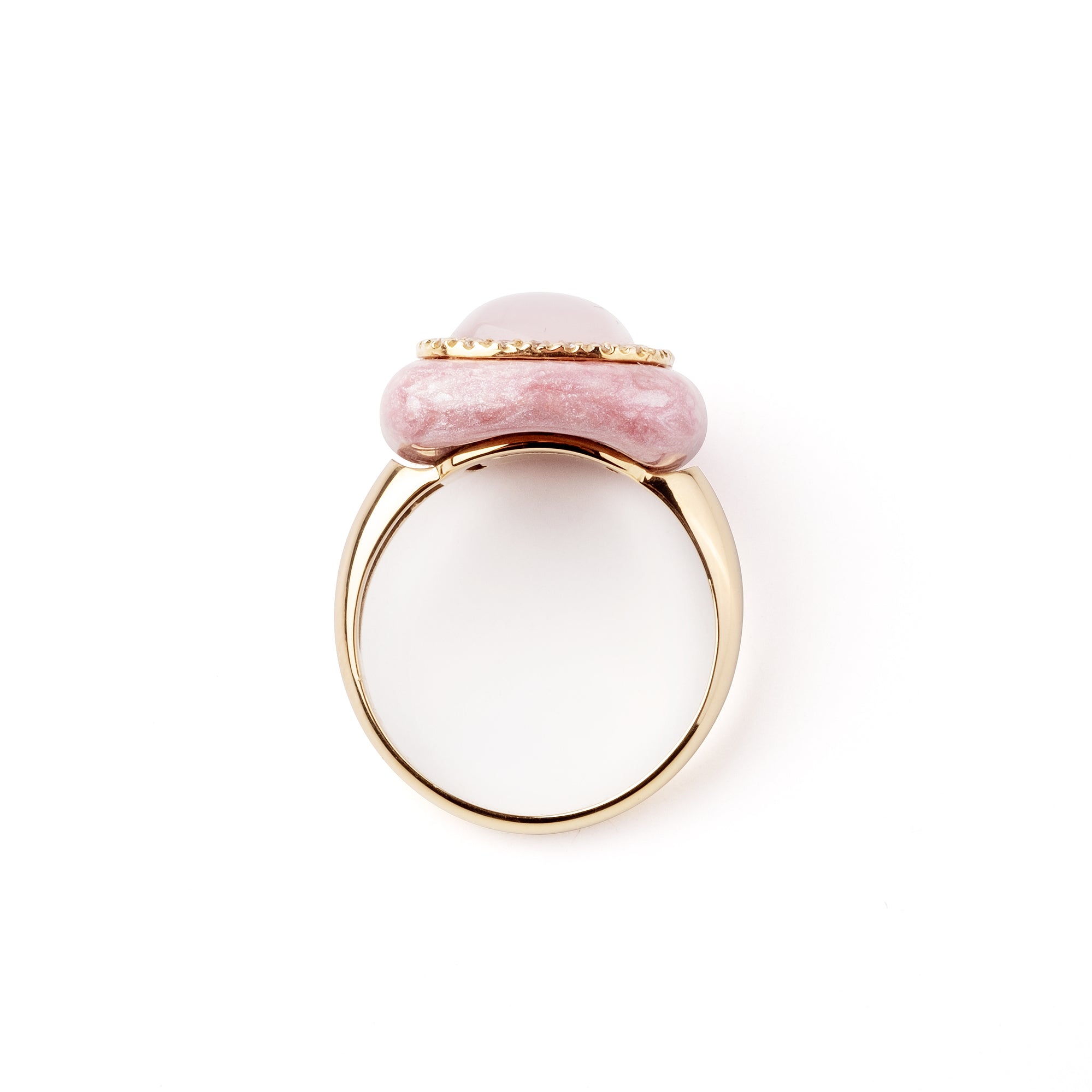 Noi Gioielli Firenze 1873 Mistica anello oro giallo smalto rosa 16 mm
