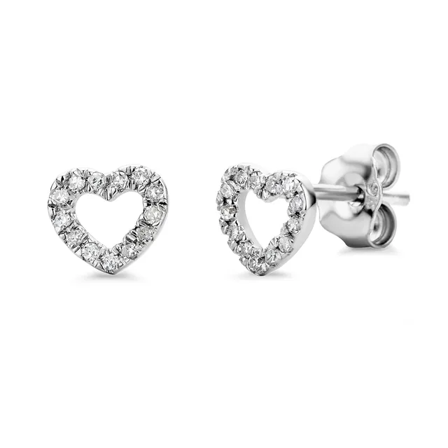 Miore Orecchini Oro Bianco 9Kt Classici Lisci