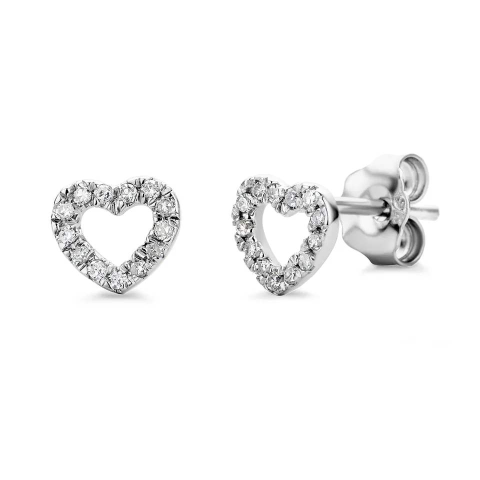 Miore Orecchini Oro Bianco 9Kt Classici Lisci