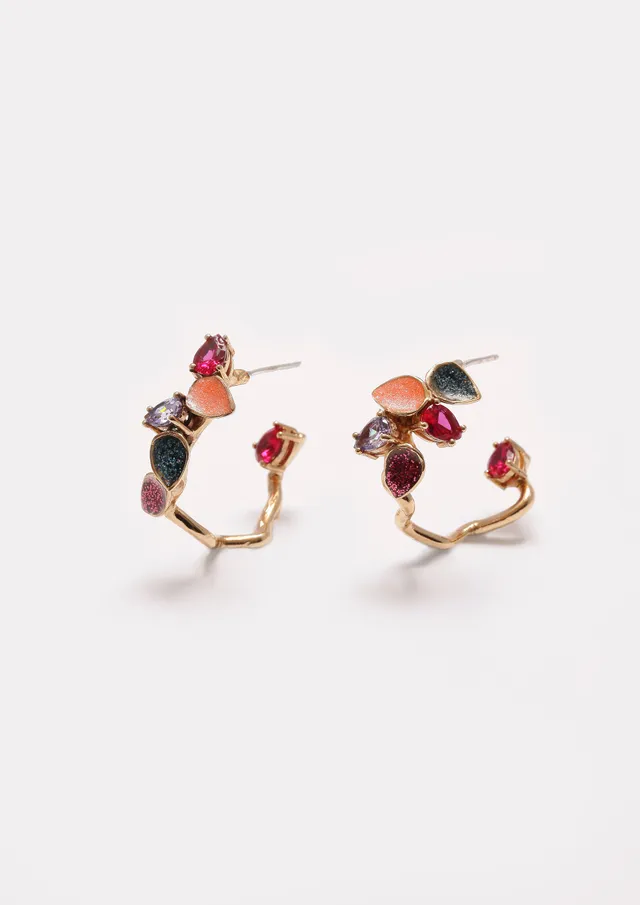 Voodoo Jewels Bold Shapes Primula orecchini cerchi bronzo oro