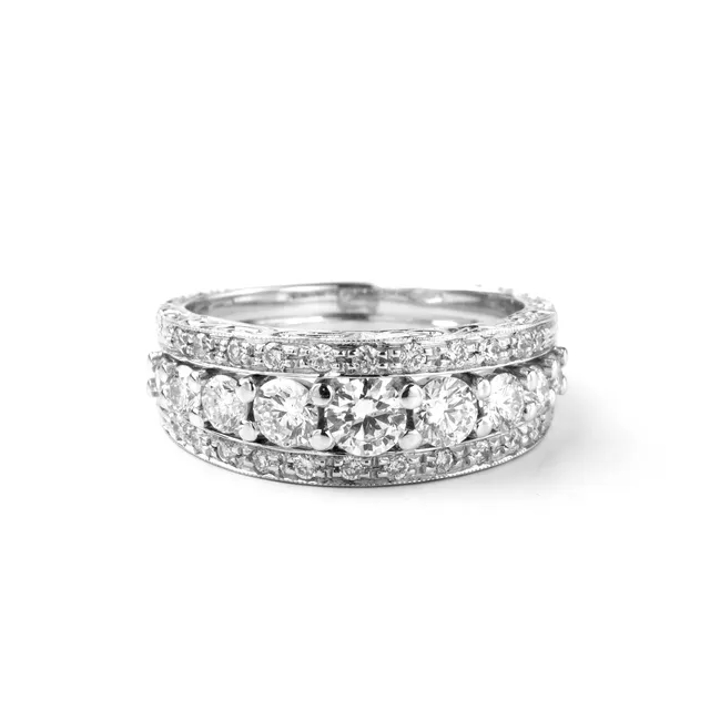 Noi Gioielli Ornato anello oro bianco 18kt diamanti 1,18ct