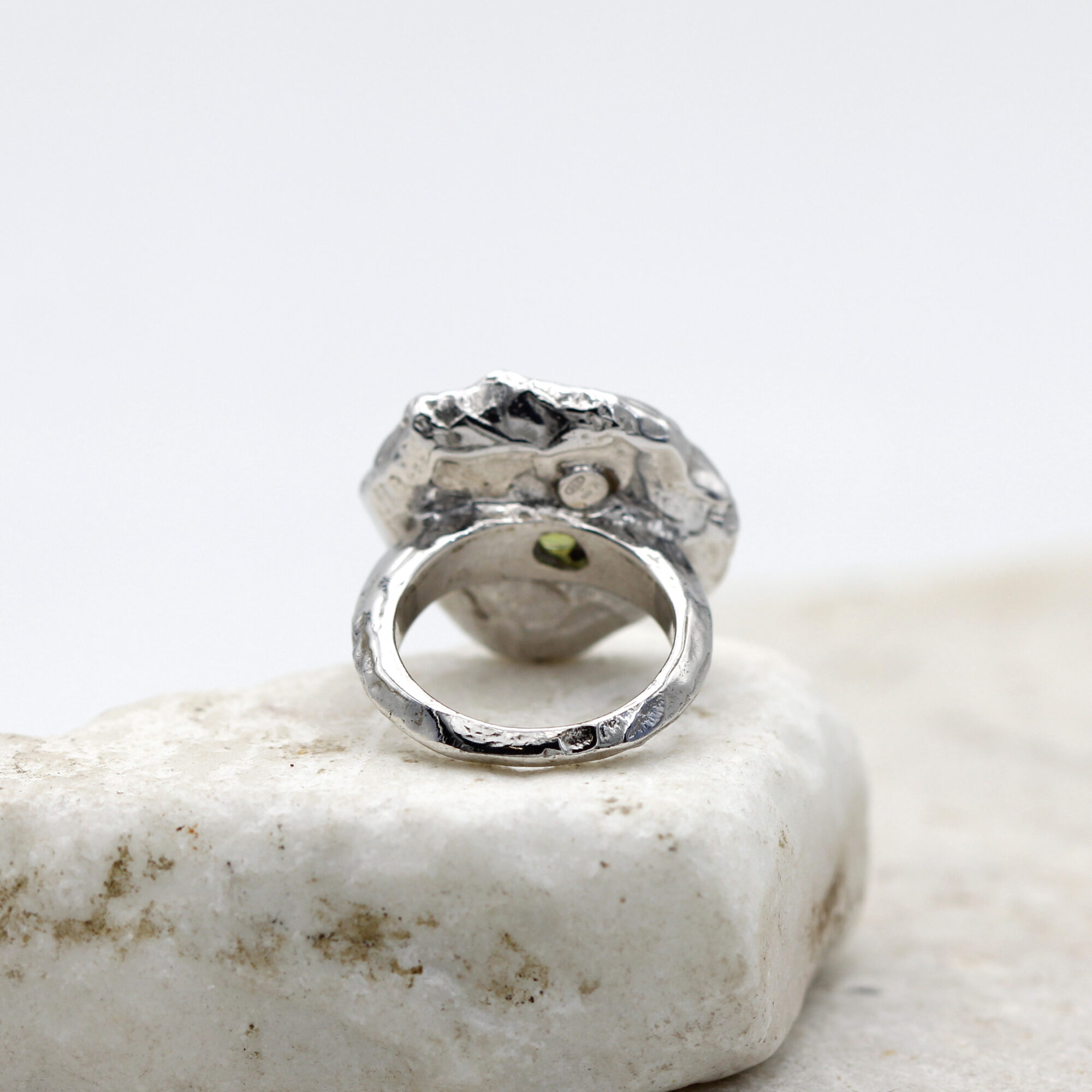 Anna Gioielli Winter Flower Anello Argento Peridoto Verde 21 mm