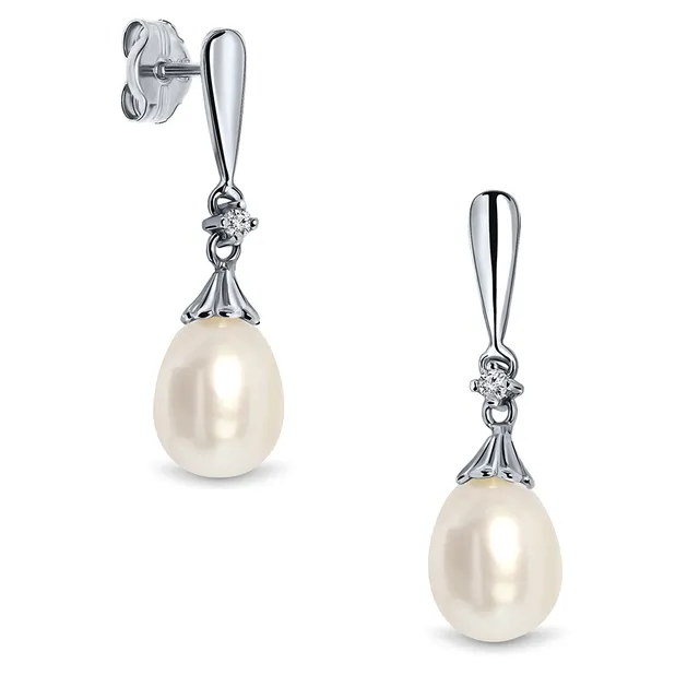 Miore Orecchini oro bianco 9kt perla