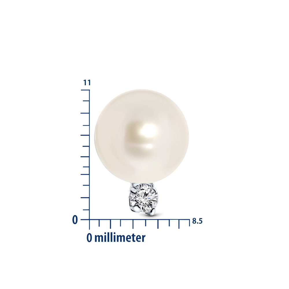Miore Earrings Orecchini Oro Bianco 9Kt Perla e Zirconia