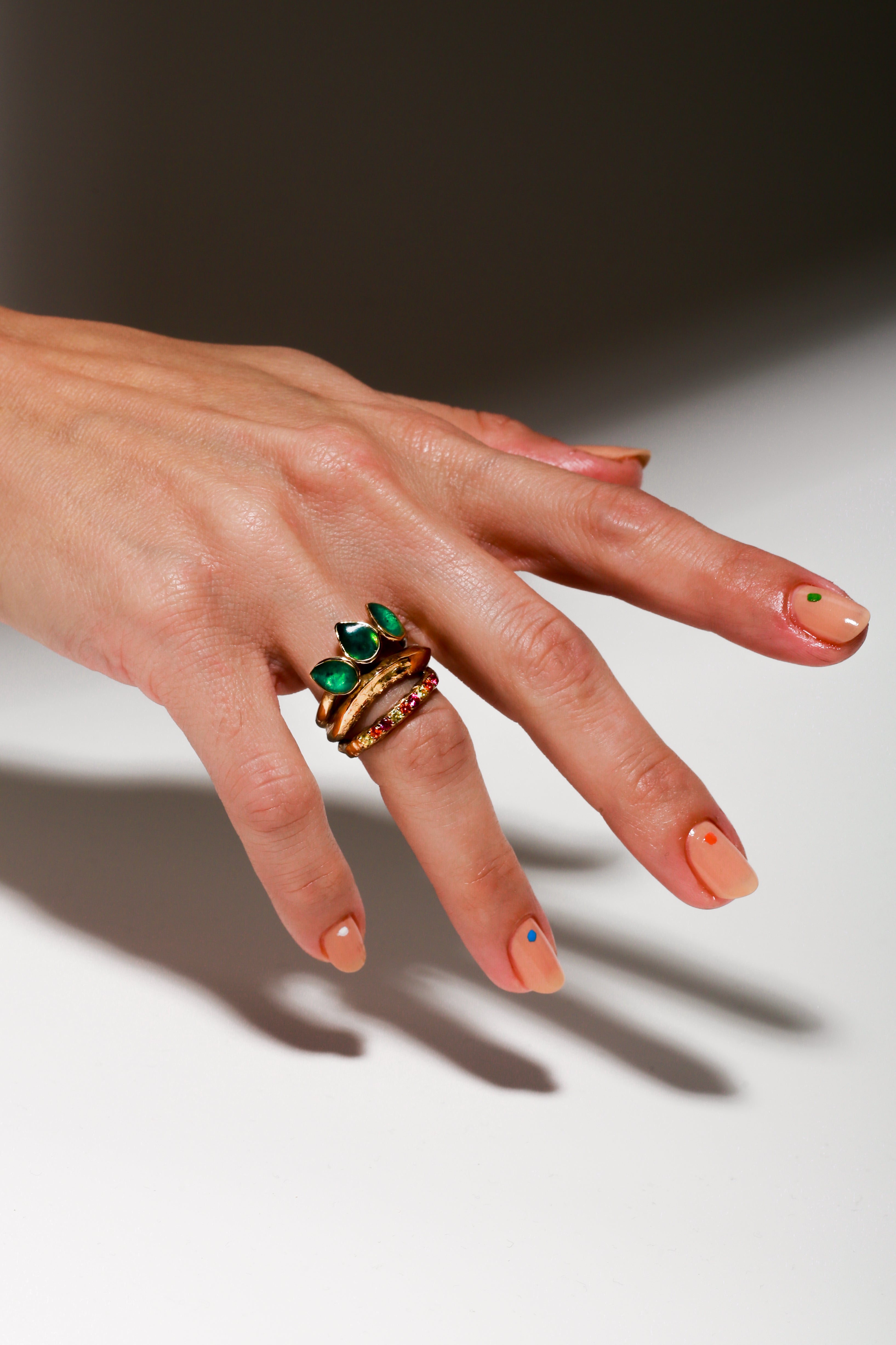 Voodoo Jewels Bold Shapes Galium anello bronzo oro pietre tonde