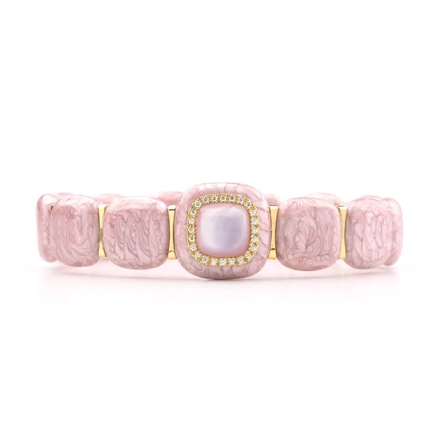 Noi Gioielli Firenze 1873 Mistica bracciale oro smalto rosa diamanti