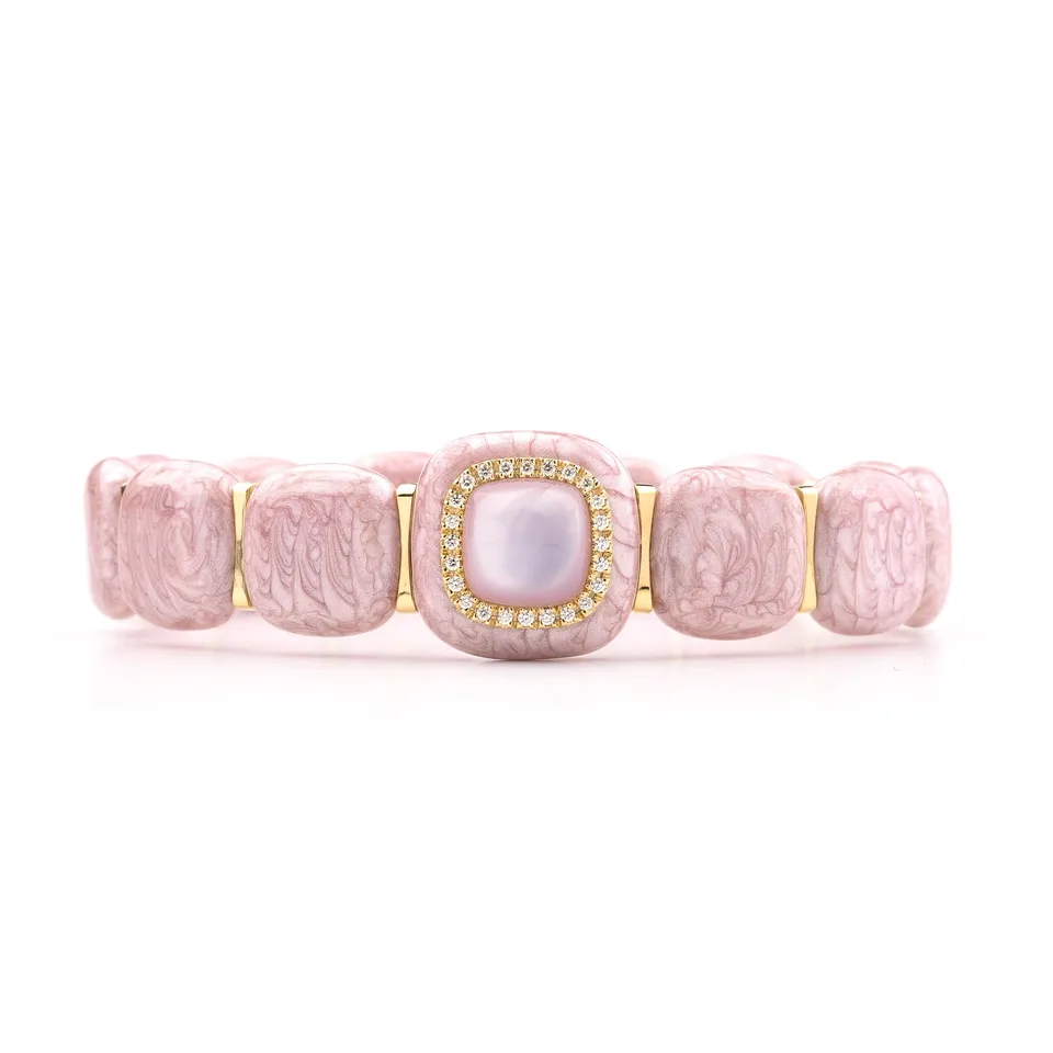 Noi Gioielli Firenze 1873 Mistica bracciale oro smalto rosa diamanti