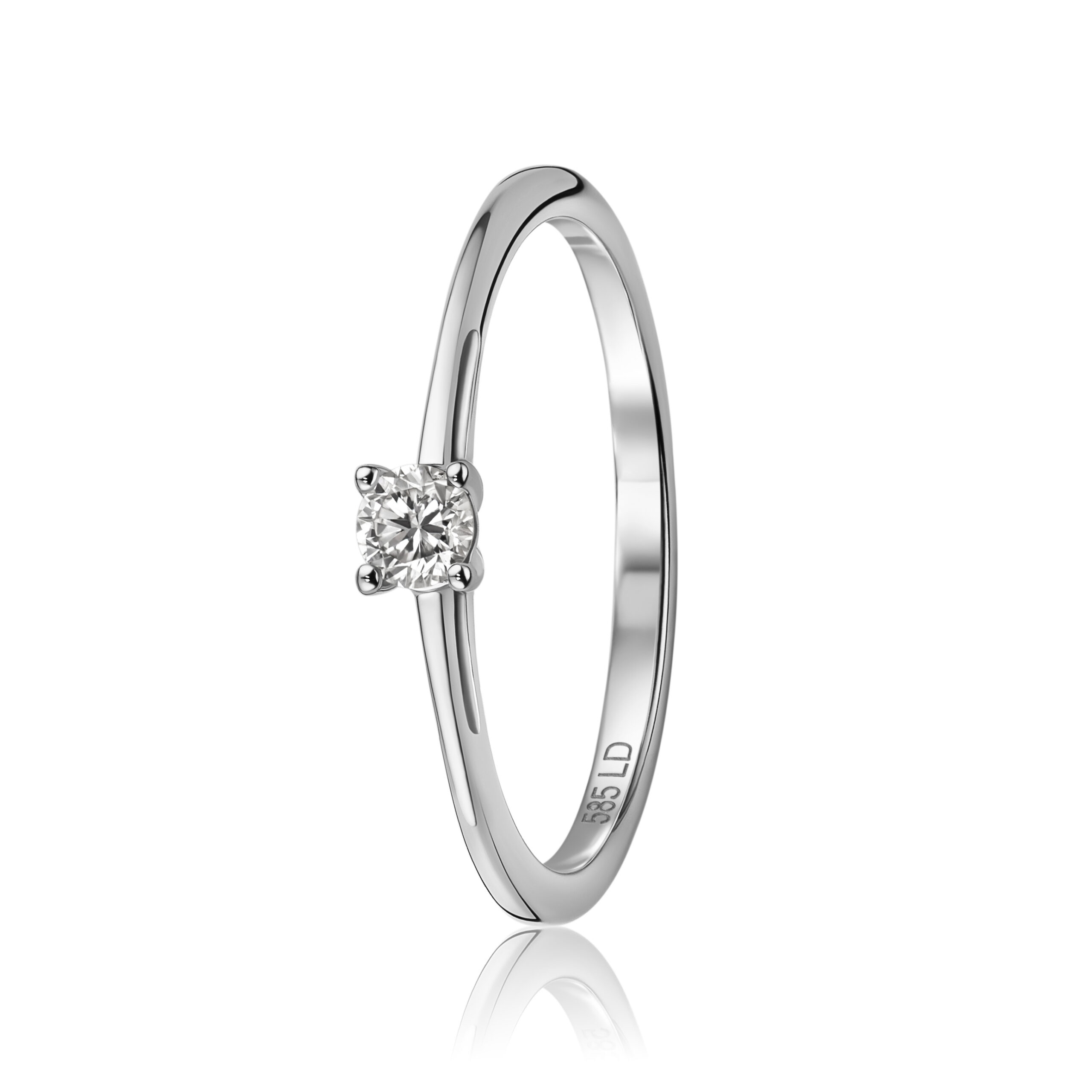 Miore Anello oro bianco 14kt classico