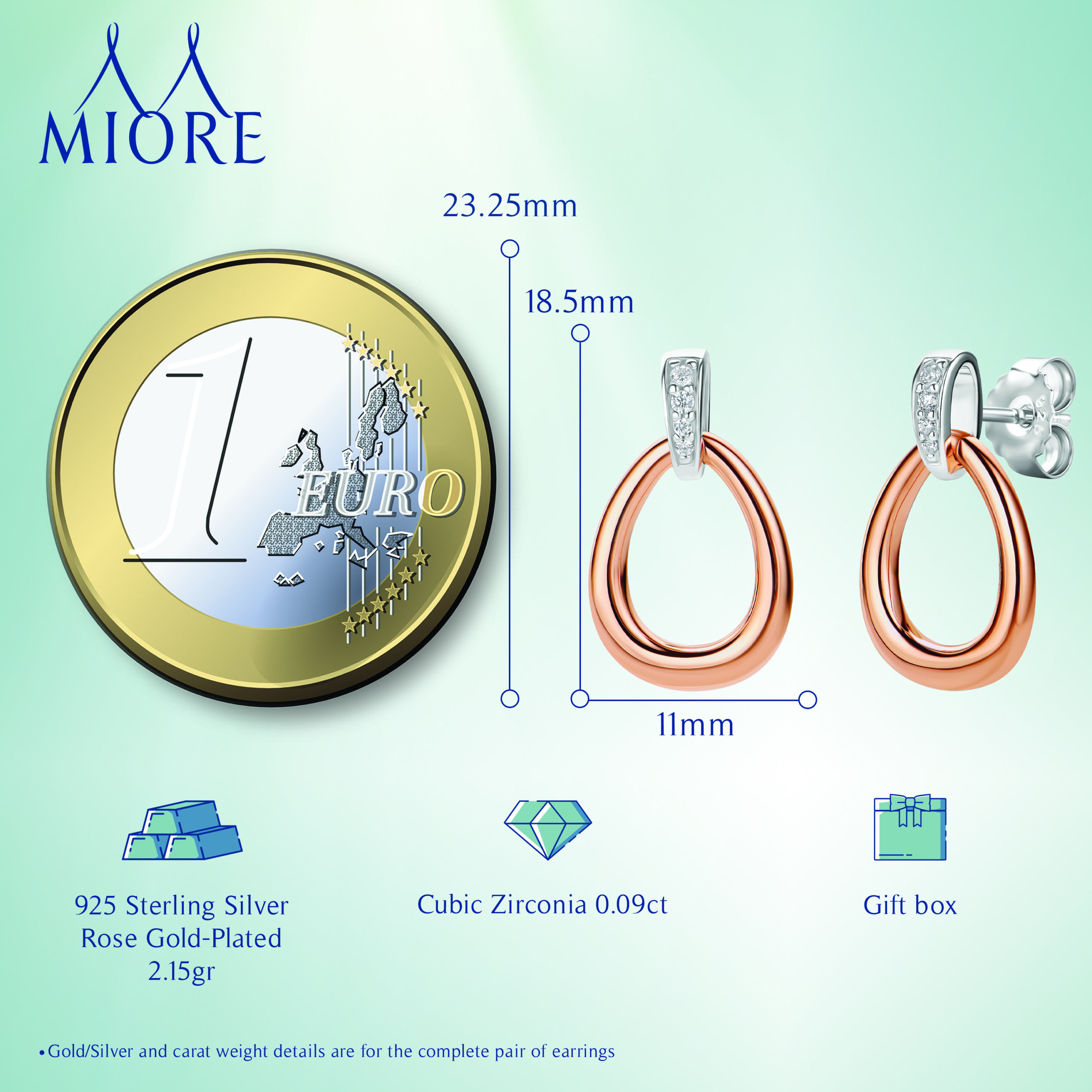 Miore orecchini argento 925 zirconia cubica