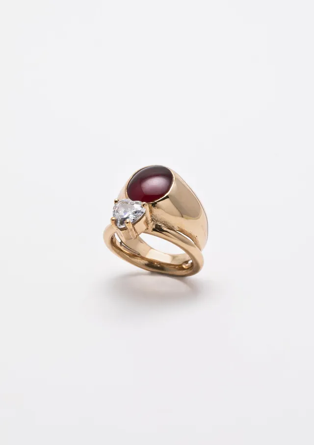 Voodoo Jewels Sigilla Sigillum anello cuore bronzo dorato