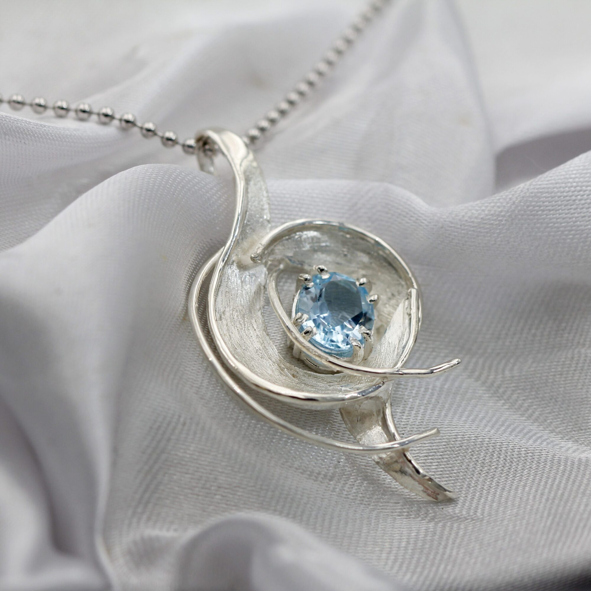 Anna Gioielli pendente argento topazio blu catena 40 cm
