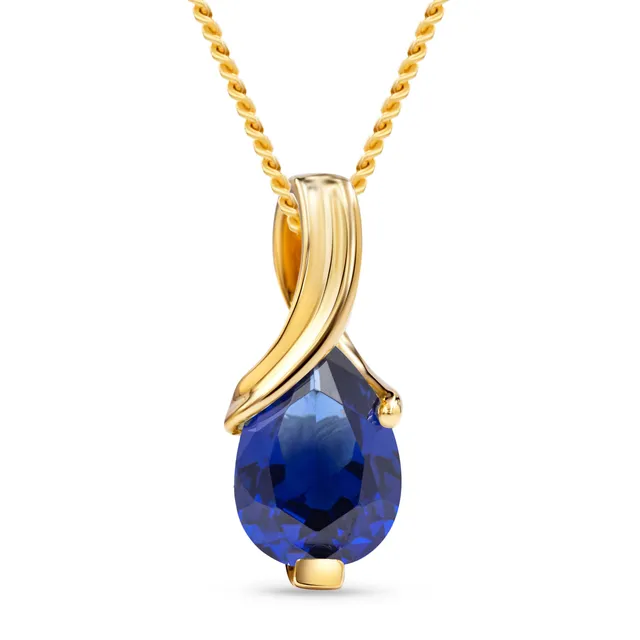 Miore Necklace collana oro giallo 14kt zaffiro creato