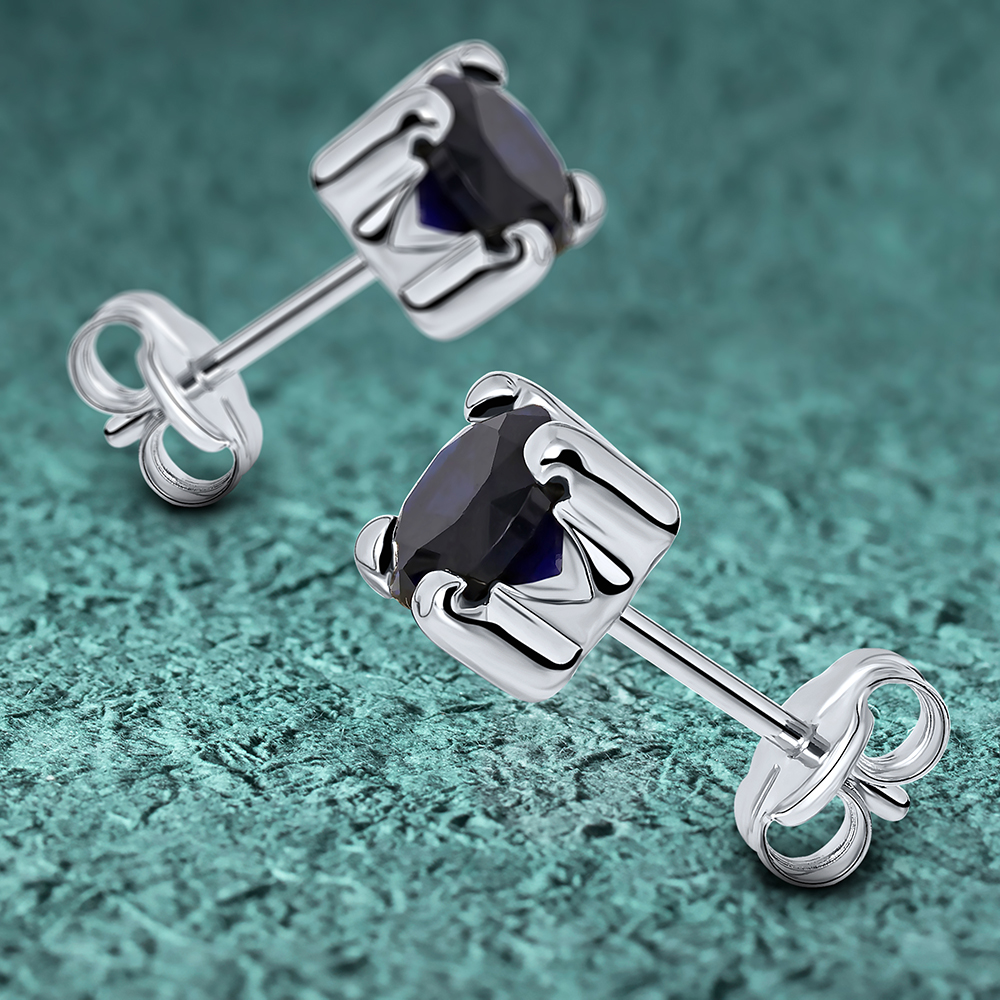 Miore Earrings Orecchini Oro Bianco 9KT Zaffiro Blu
