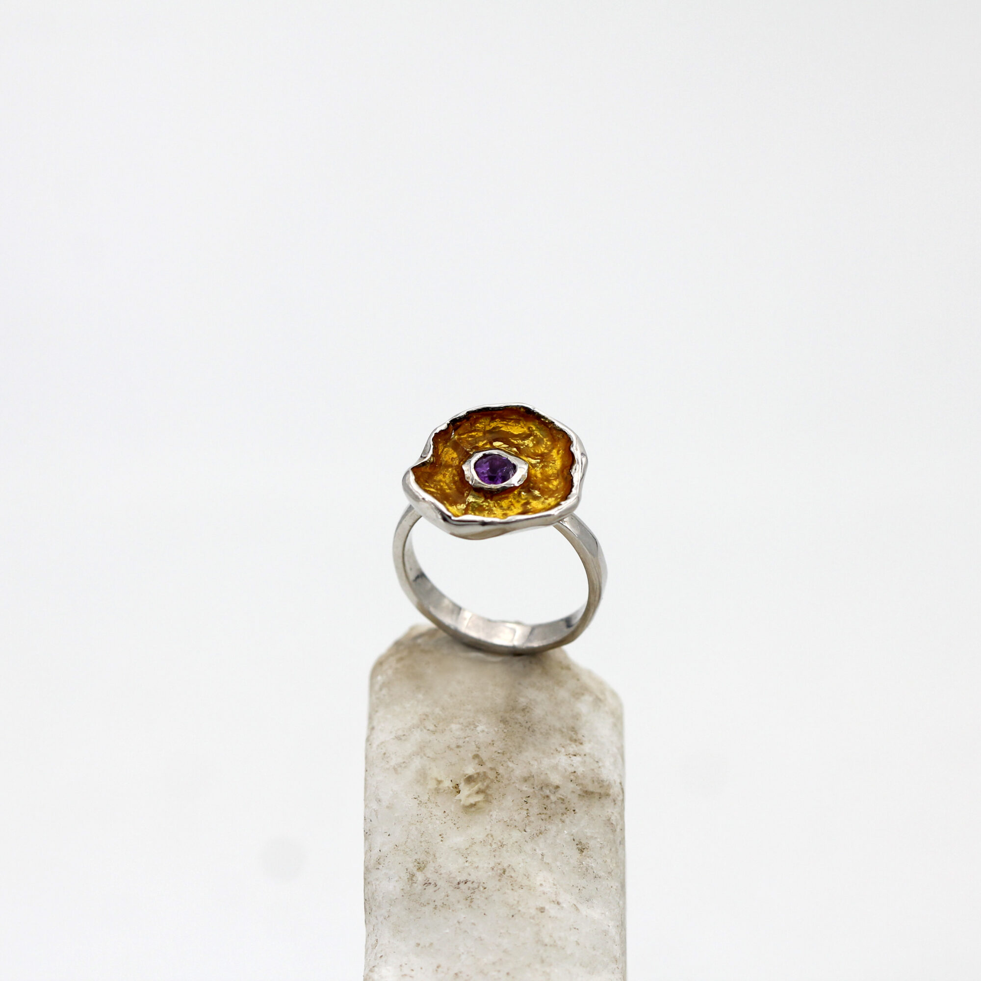 Anna Gioielli Winter Flower Small anello argento ametista