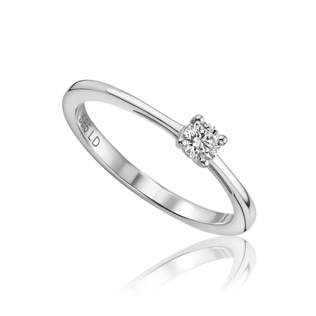 Miore Ring Anello Oro Bianco 14Kt