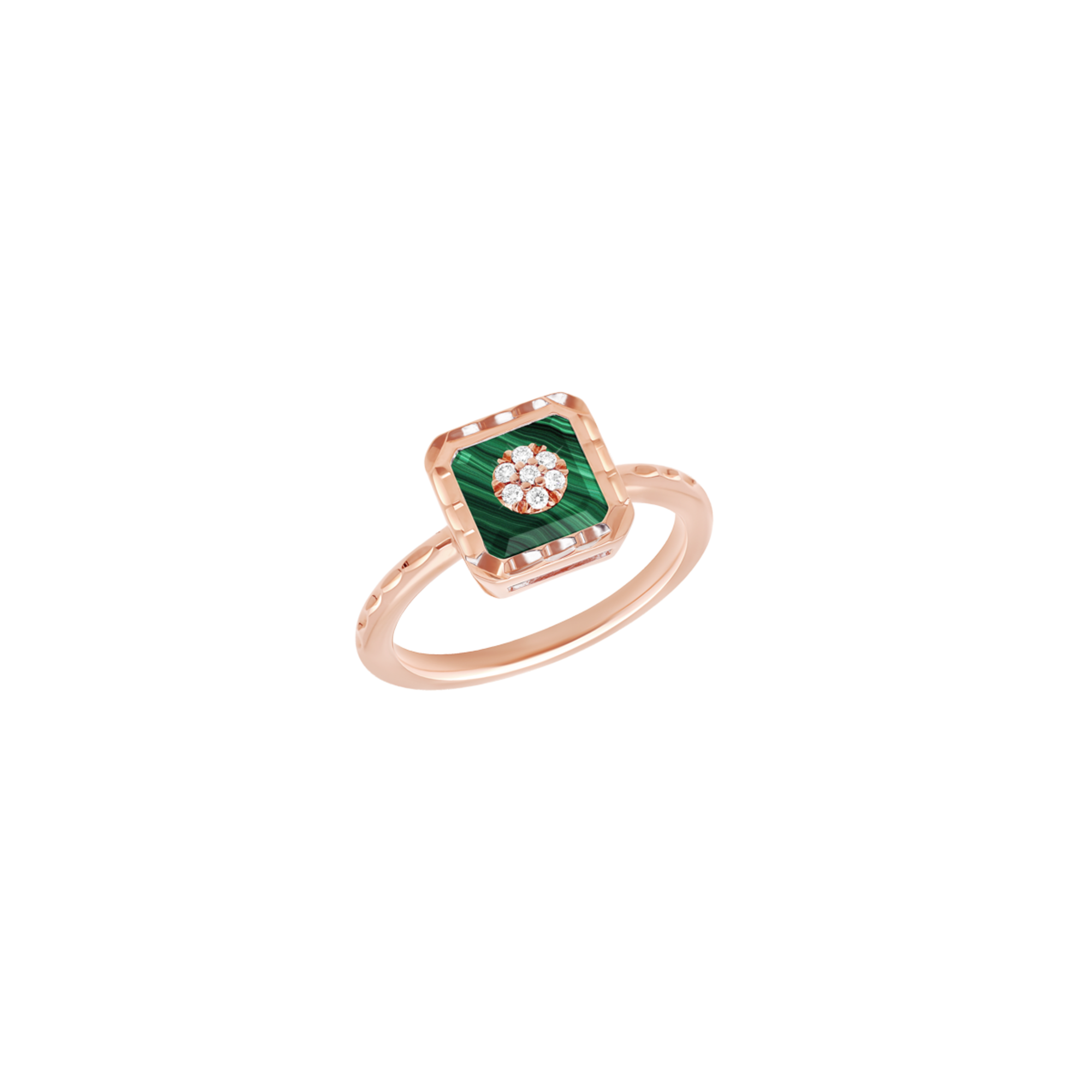 Korloff Je Play Carré anello oro rosa malachite