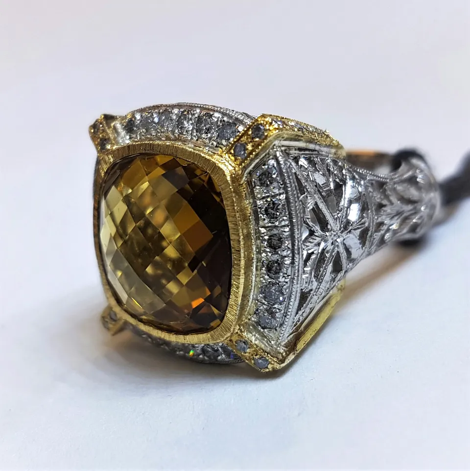Anna Gioielli Jolly Jewels Anello Oro Argento Quarzo Cognac