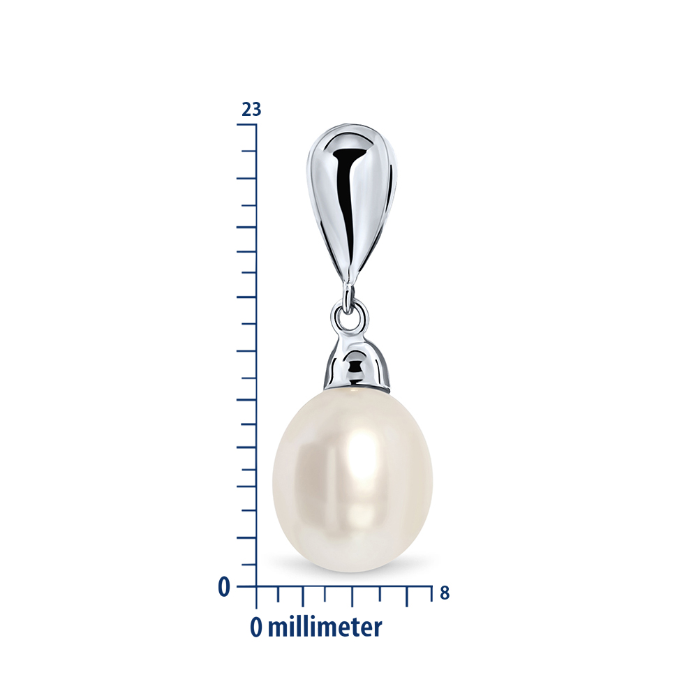 Miore Orecchini Oro Bianco 9Kt Perla Acqua Dolce