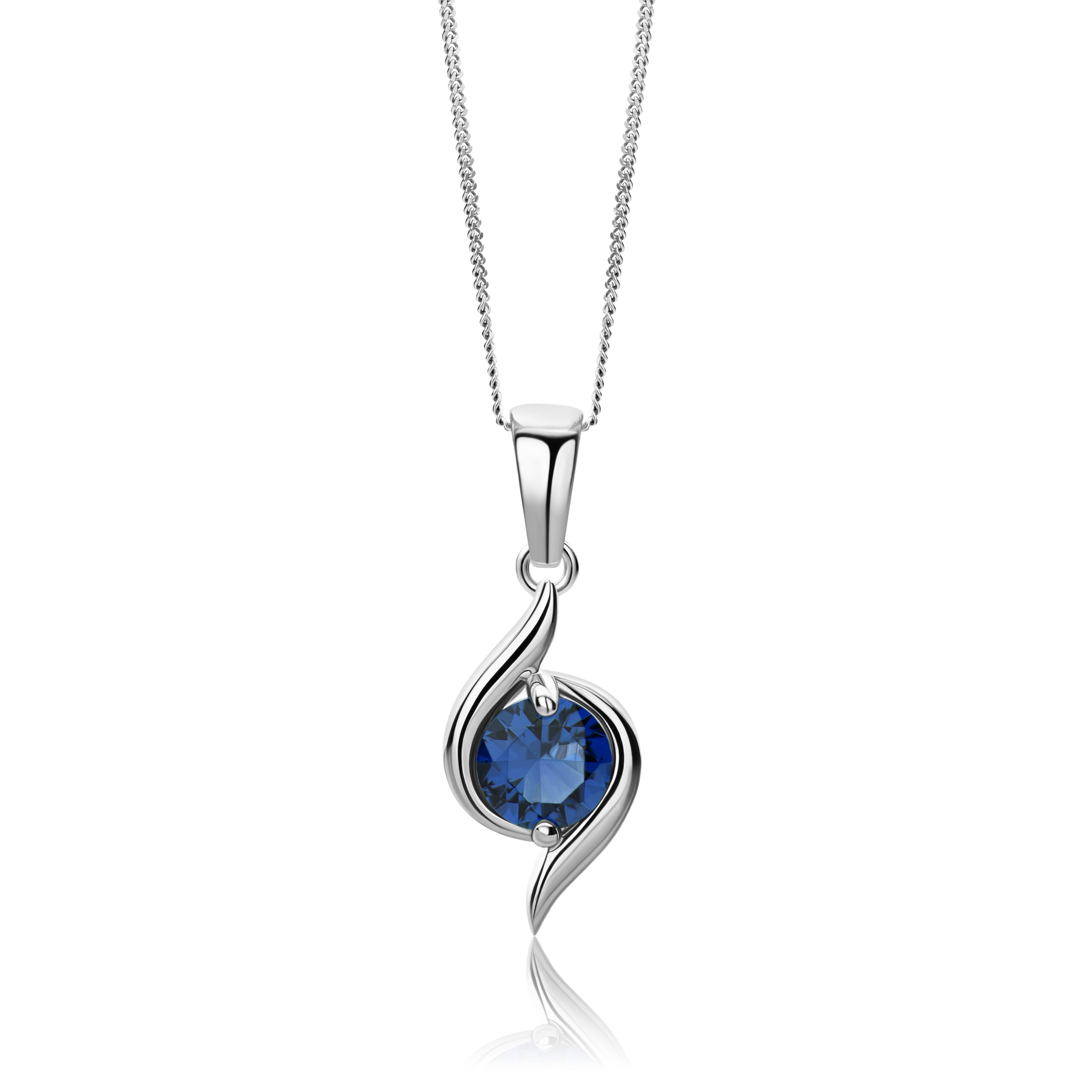 Miore Necklace Collana Oro Bianco 9 Kt Zaffiro