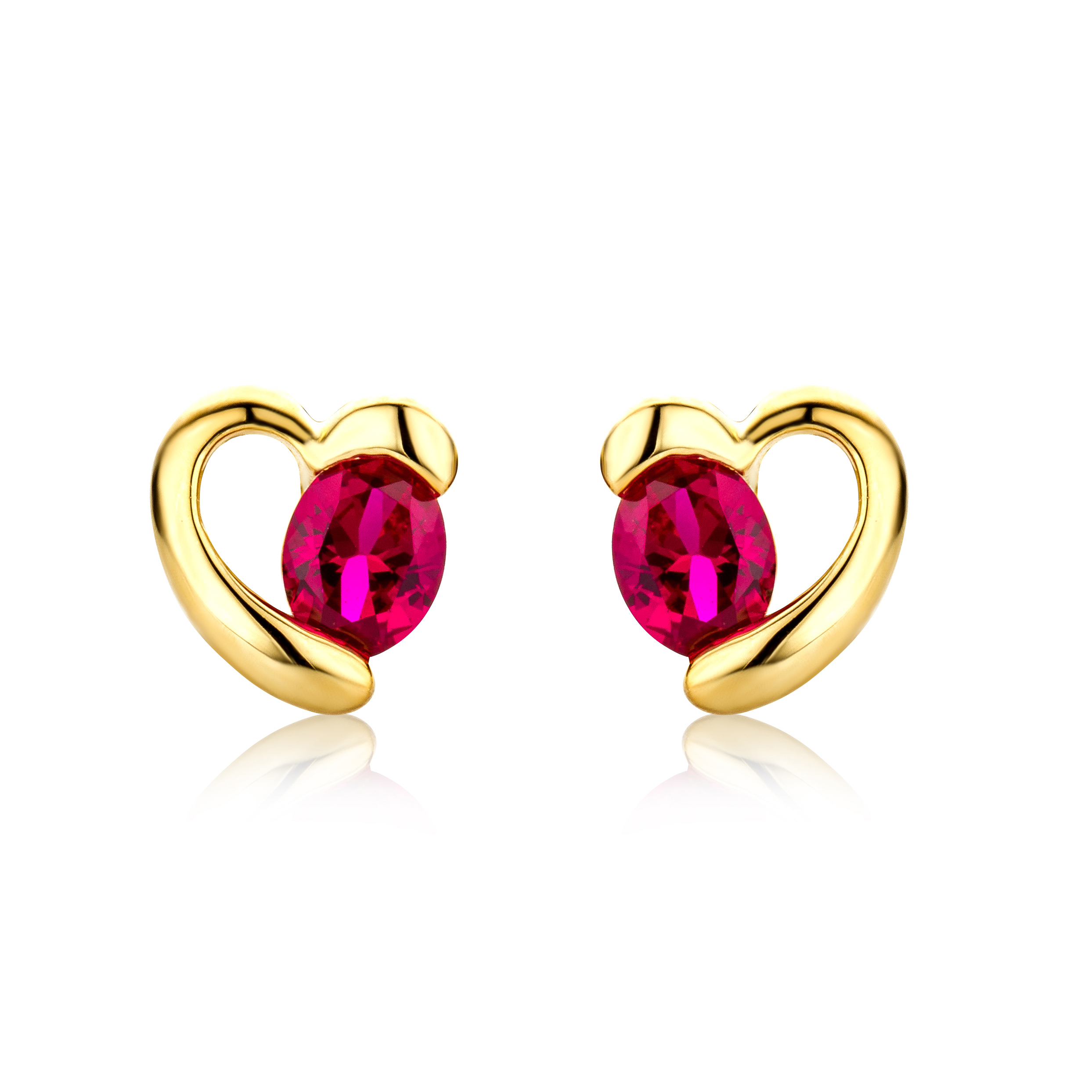 Miore Earrings Orecchini Oro Giallo 9Kt Rubino Creato