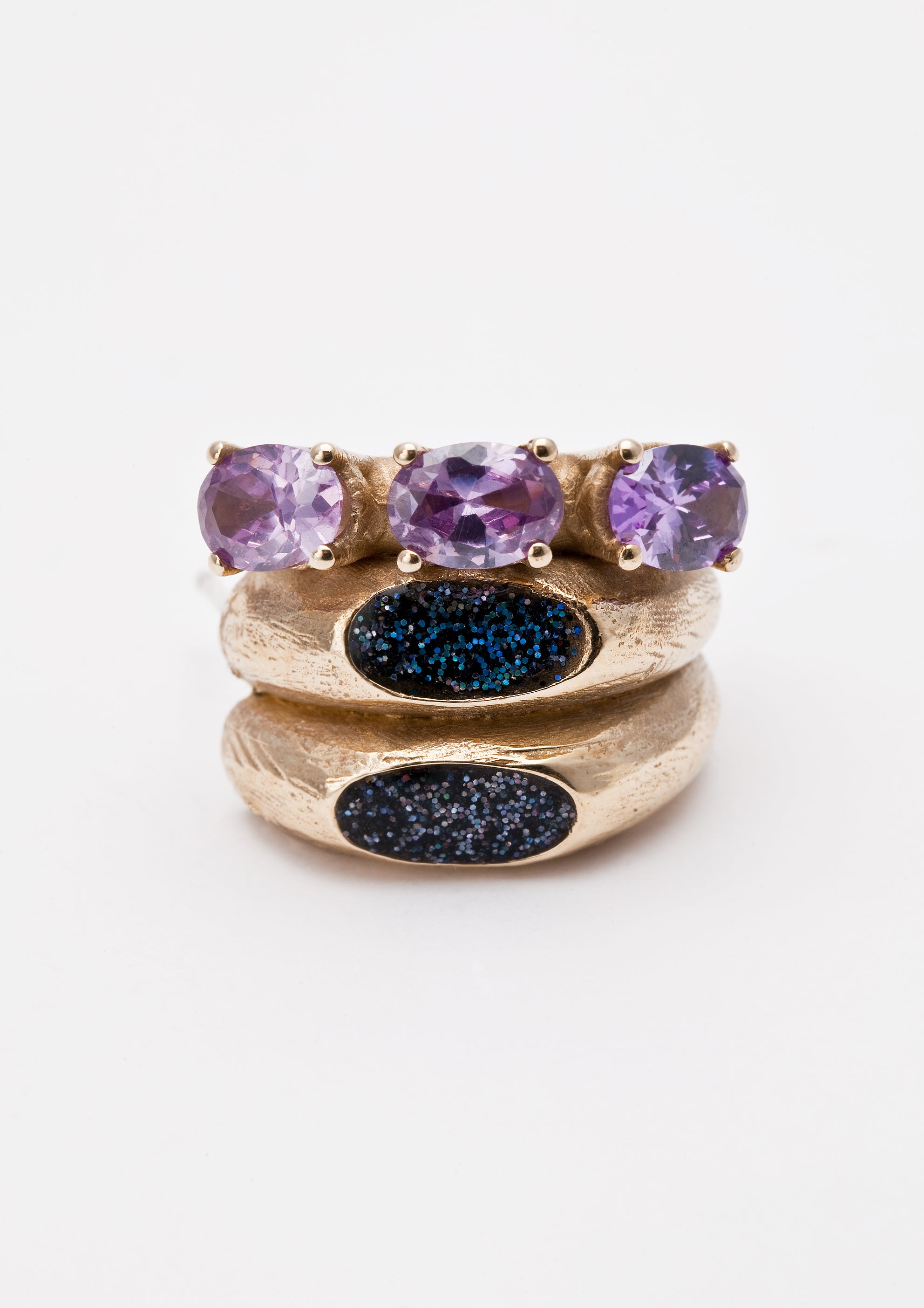 Voodoo Jewels Bold Shapes Alpan Orecchini bronzo pietre dure