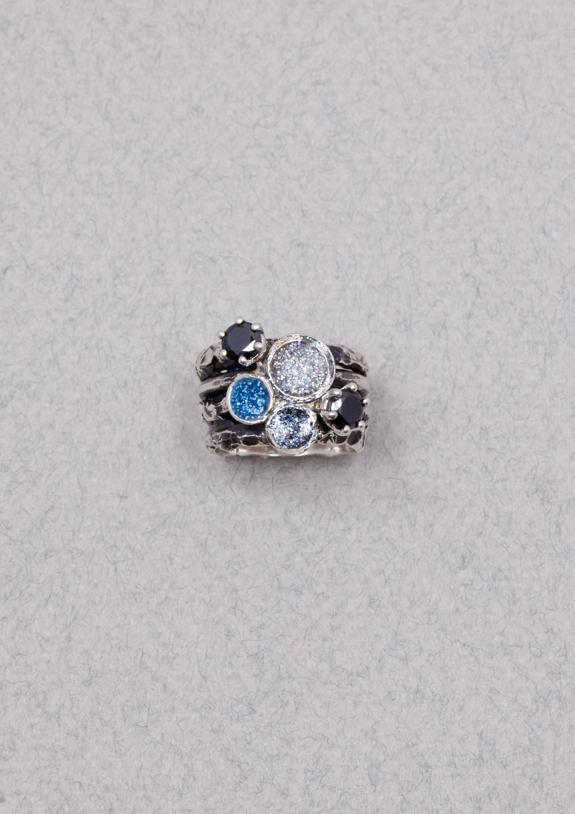 Voodoo Jewels Bold Shapes Catula anello argento pietre