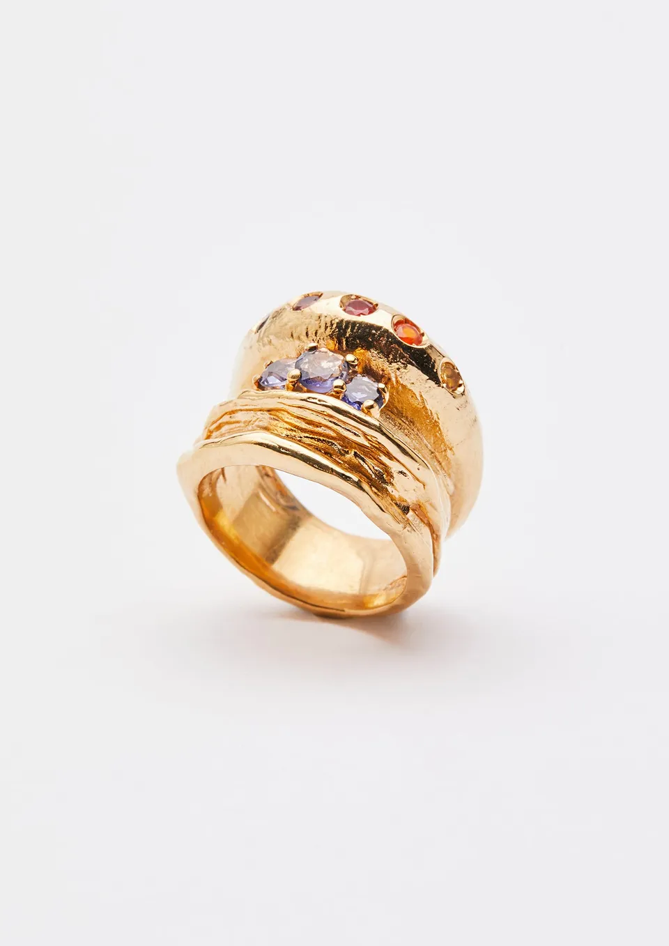 Voodoo Jewels Bold Shapes Rada anello argento oro pietre M