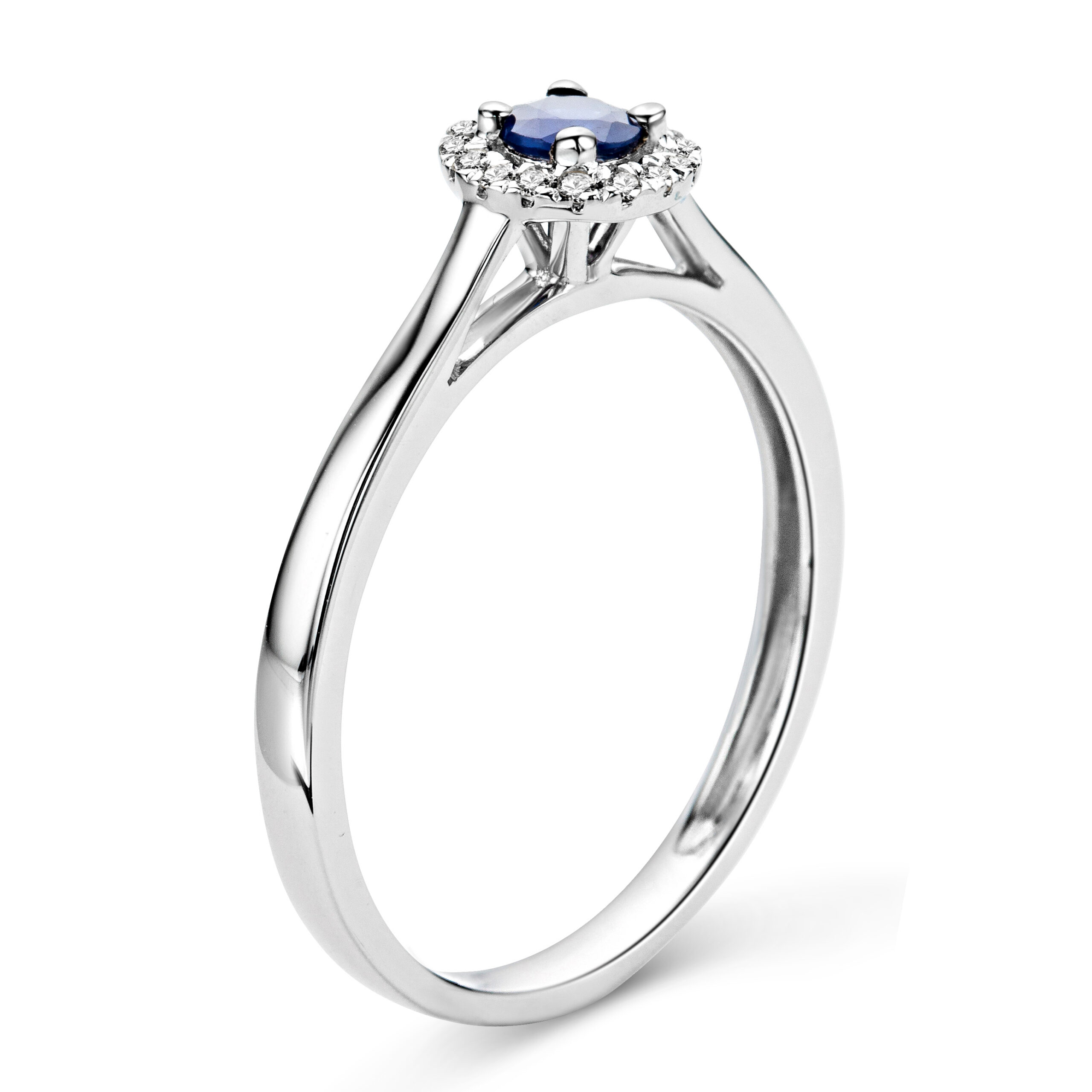 Miore Ring Anello Oro Bianco 9KT Zaffiro