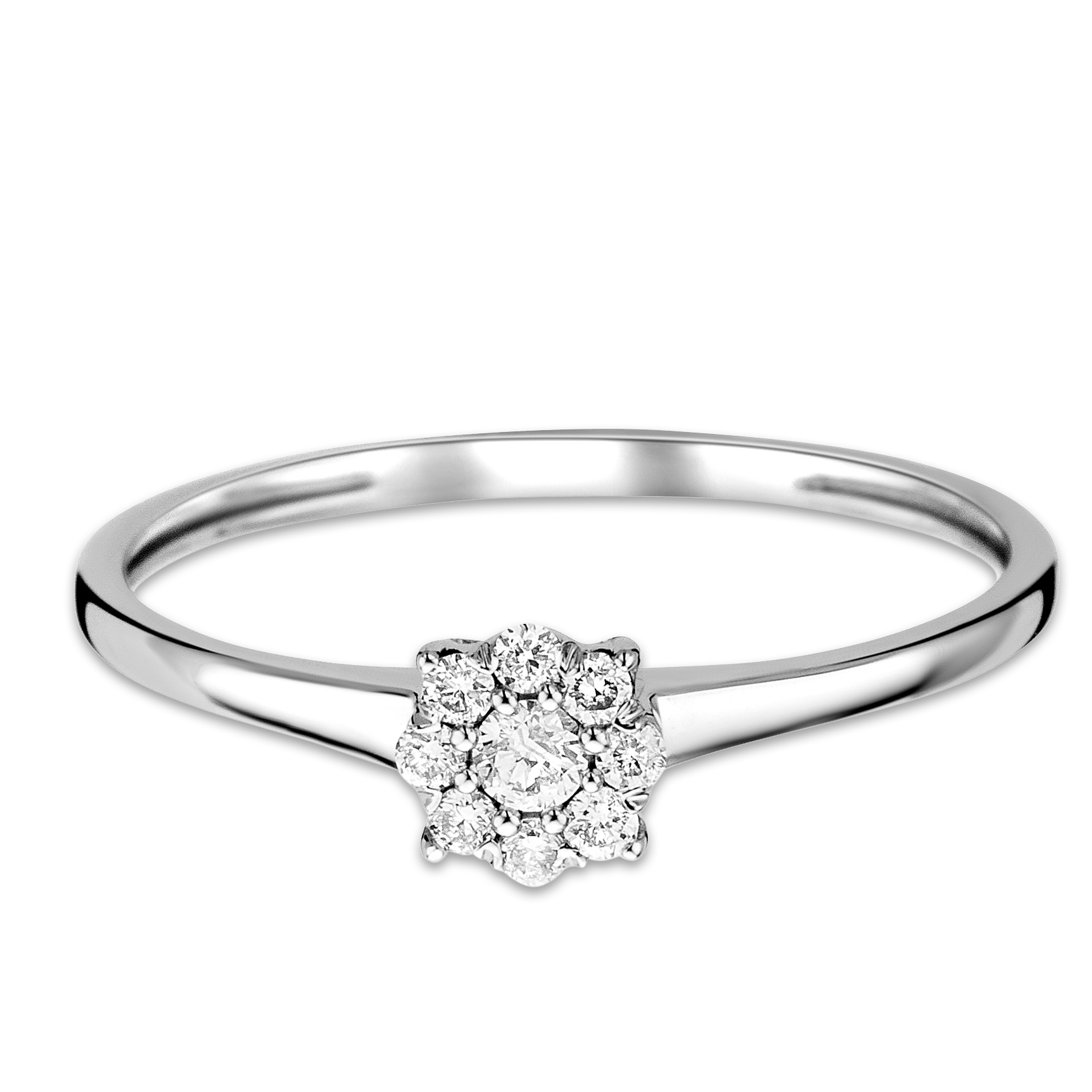 Miore Anello Oro Bianco 375 9kt Donna