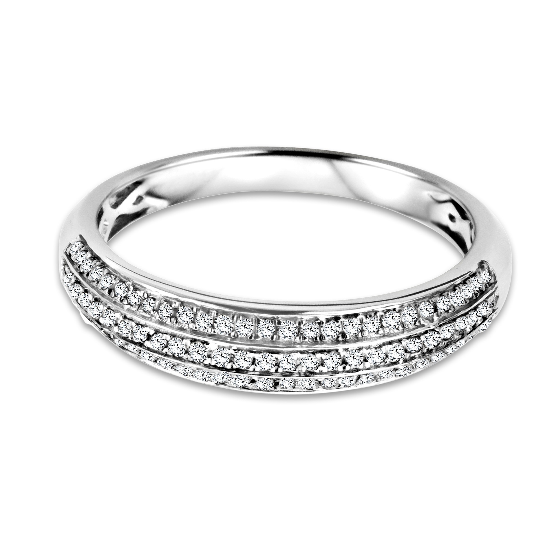 Miore Anello Oro Bianco 9Kt 375 Donna