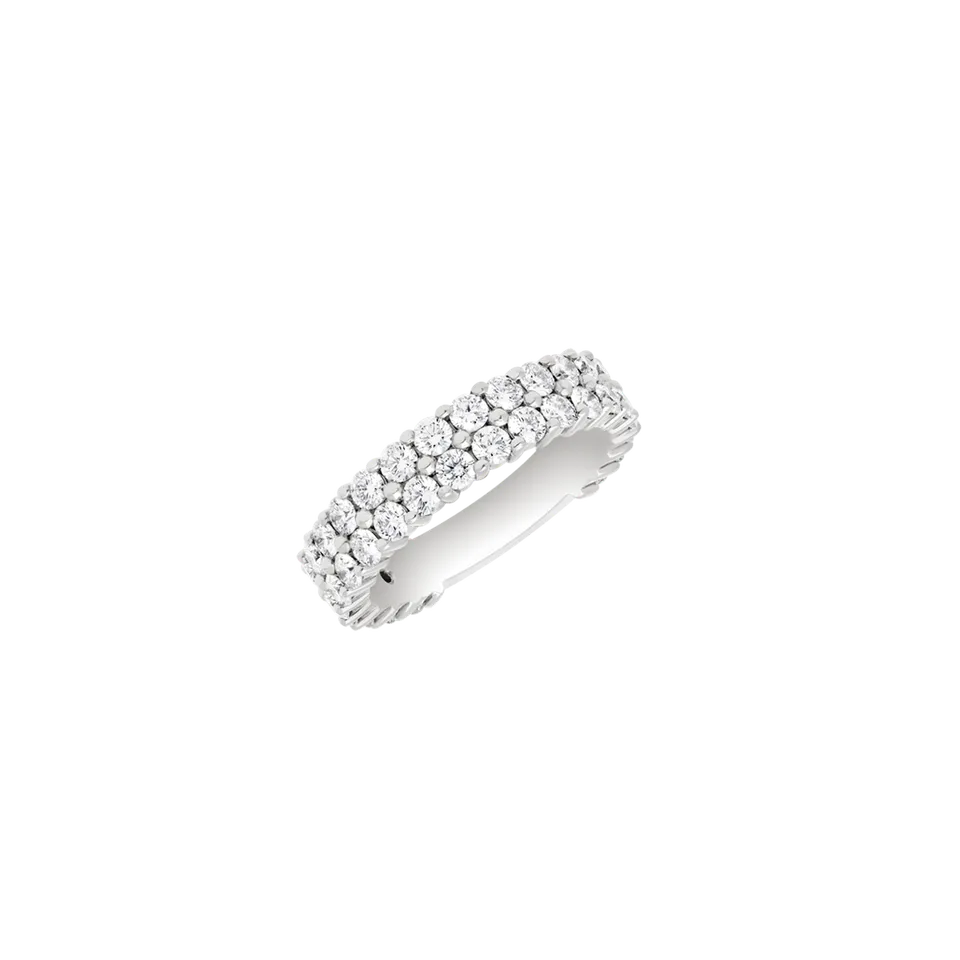 Korloff Infinite Luck anello platino diamanti 2 file