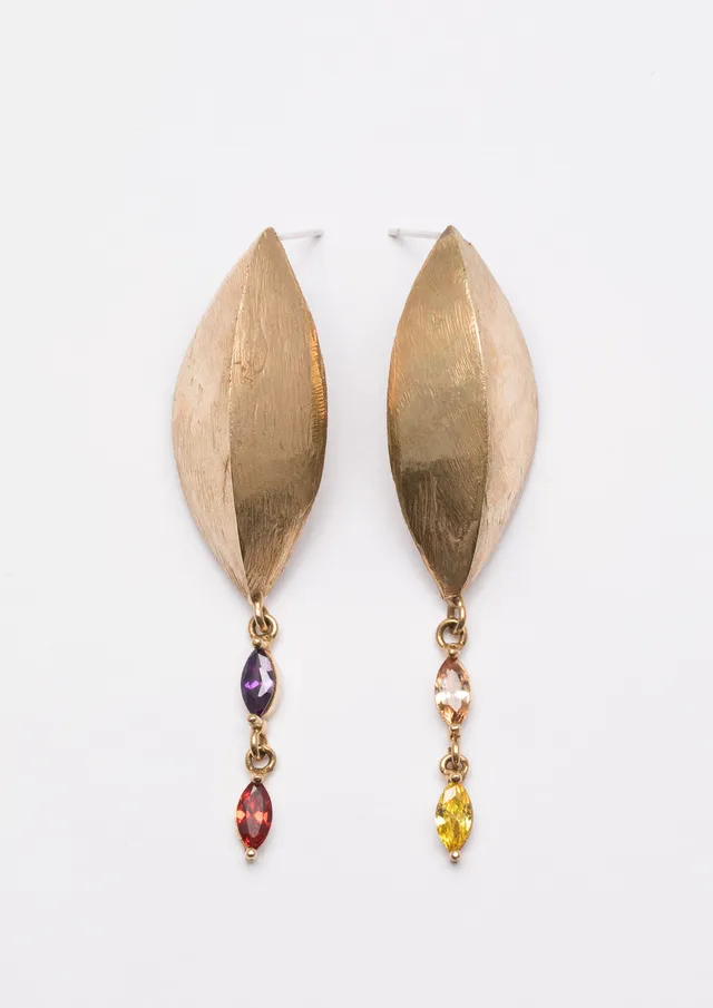 Voodoo Jewels Bold Shapes Evan orecchini bronzo giallo pietre