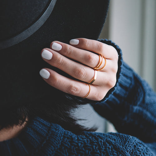 Ringly Stackable Ring Set 5 anelli oro misura 6
