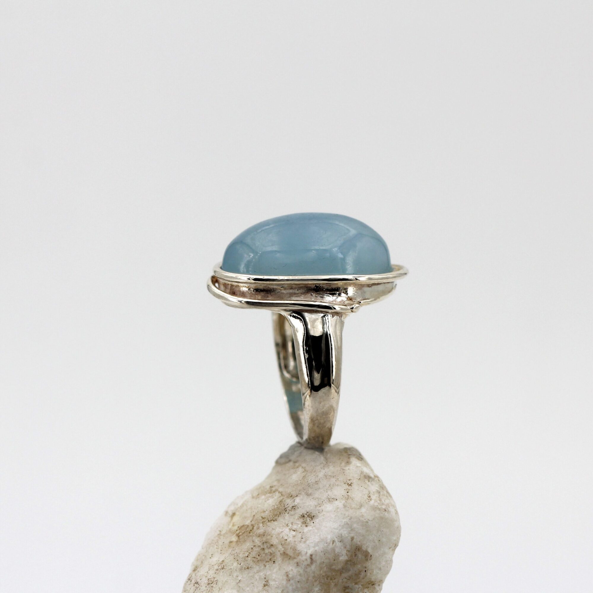 Anna Gioielli Anelli anello argento acquamarina latte cabochon