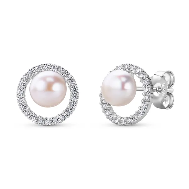 Miore Orecchini argento 925 perla e zirconia