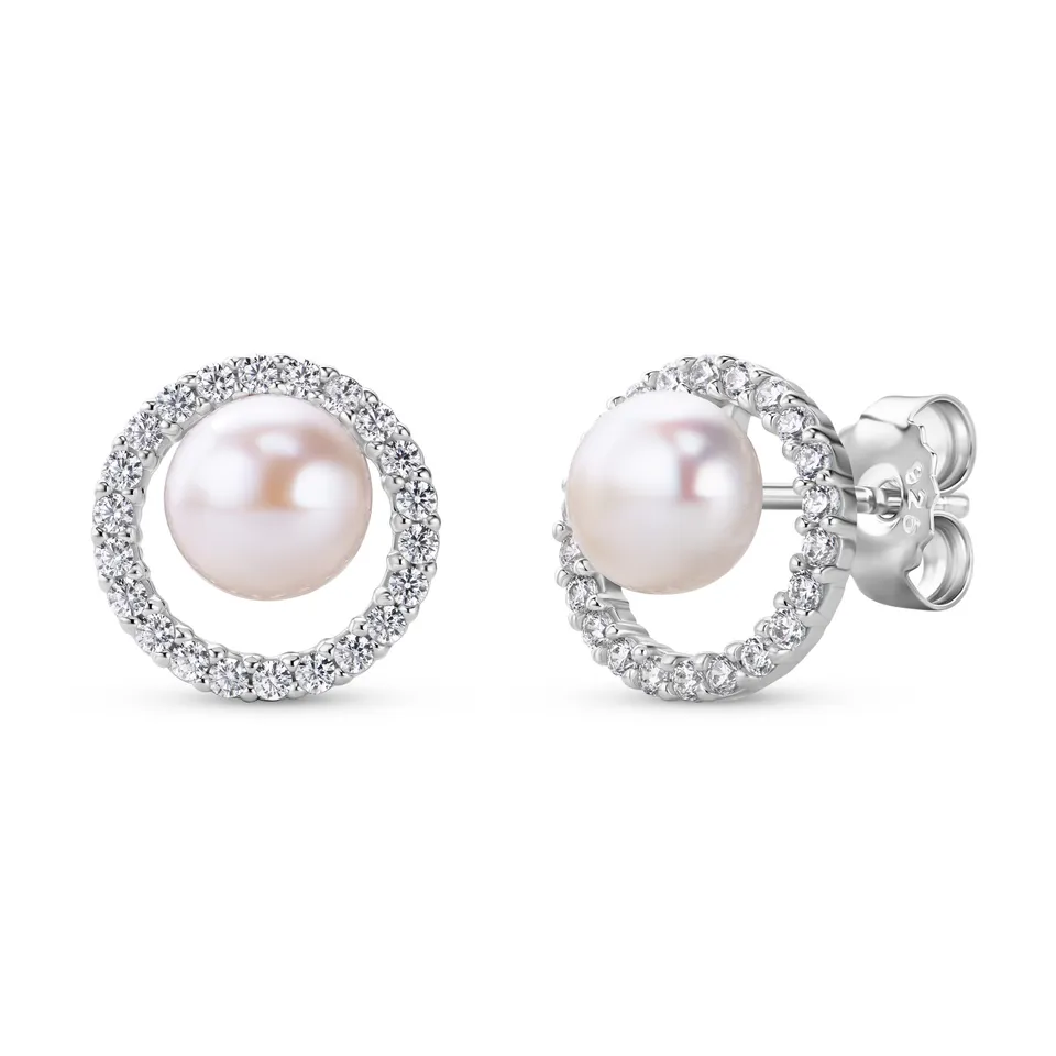 Miore Orecchini argento 925 perla e zirconia