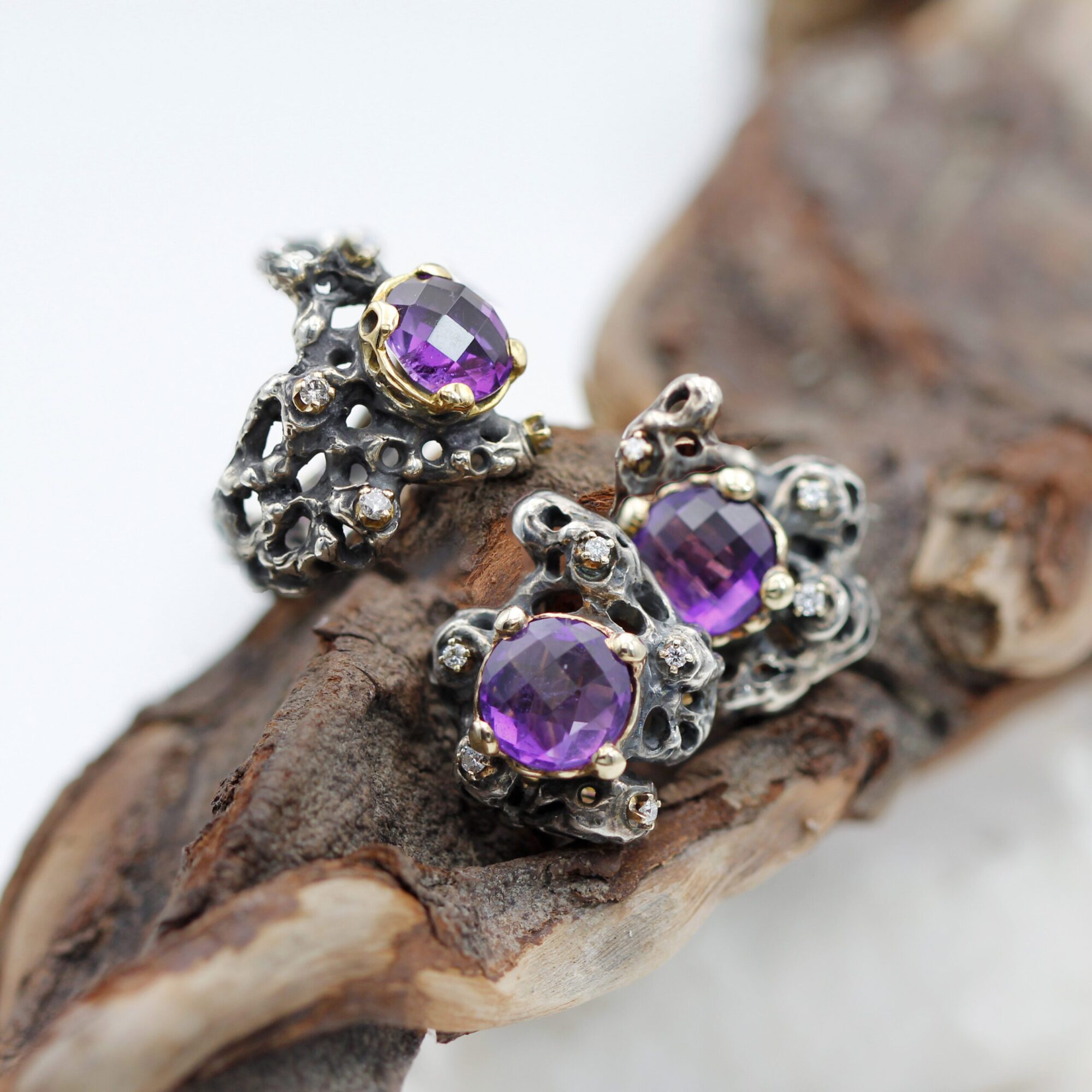 Anna Gioielli Collezione Marte orecchini ametista 8 ct diamanti
