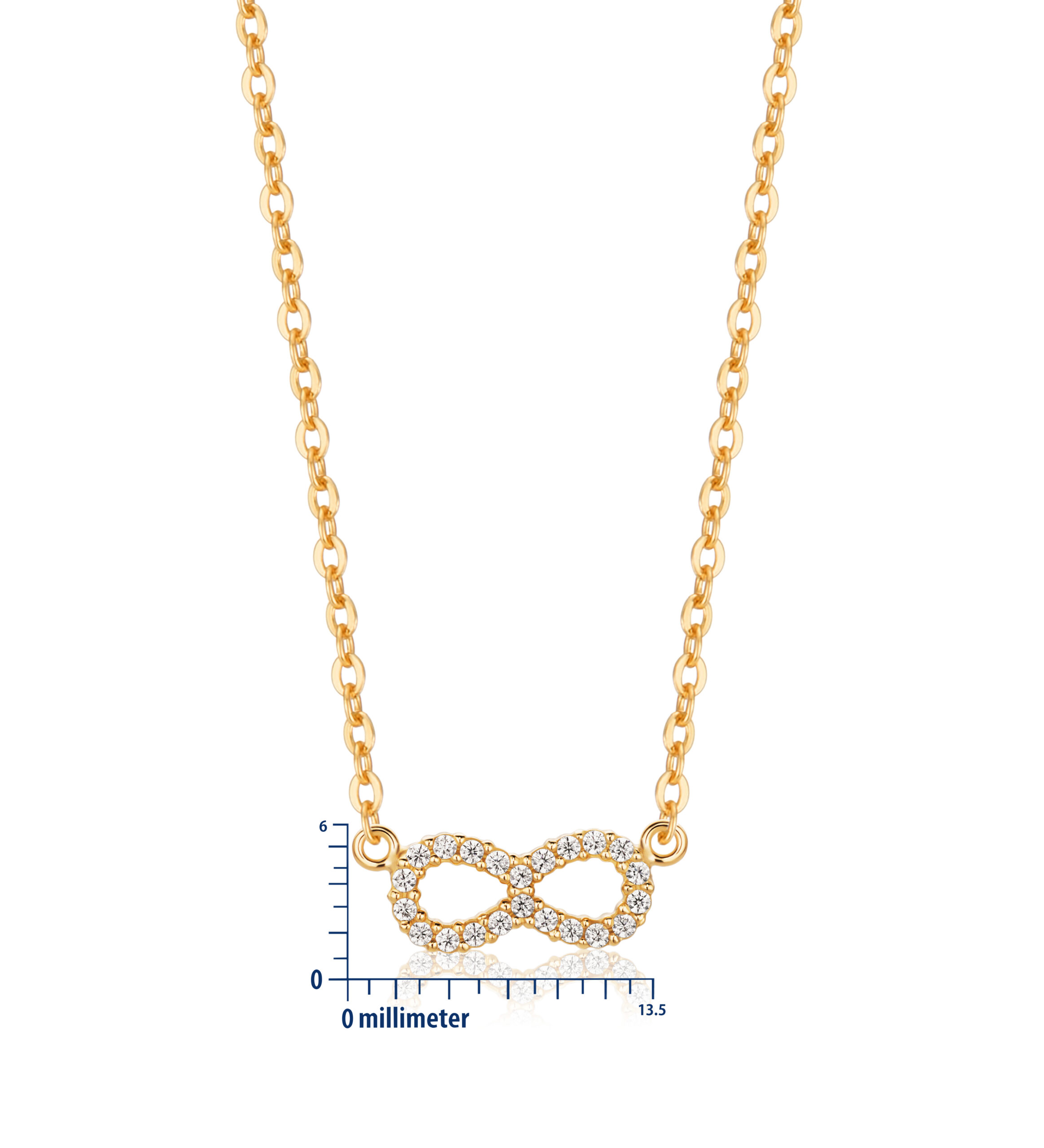Miore Necklace Collana in Oro Giallo 9kt Zirconia Cubica