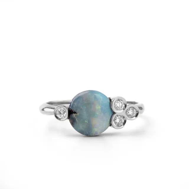 Noi Gioielli Firenze 1873 Unico anello oro bianco 18k opale boulder